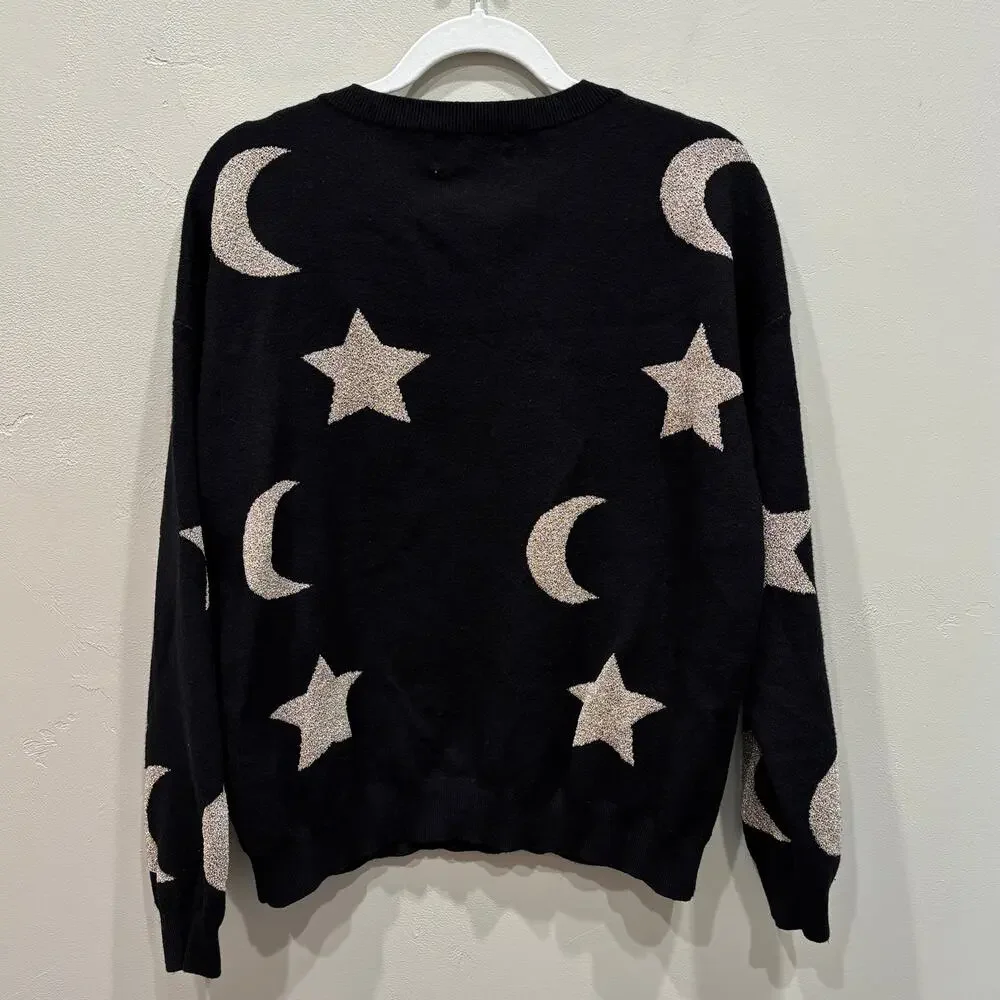 Beach Riot Joey Sweater Moon and Stars Gold Celestial - Size: Small - Picture 4 of 6
